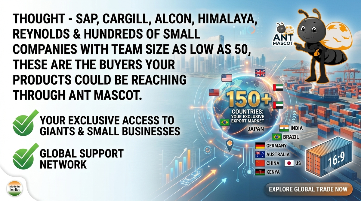 Range of buyers sourcing through Ant Mascot, from large enterprises like SAP and Cargill to small companies with 50-person teams