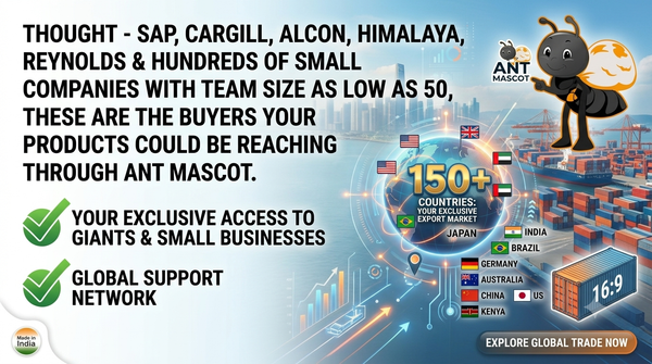 Range of buyers sourcing through Ant Mascot, from large enterprises like SAP and Cargill to small companies with 50-person teams